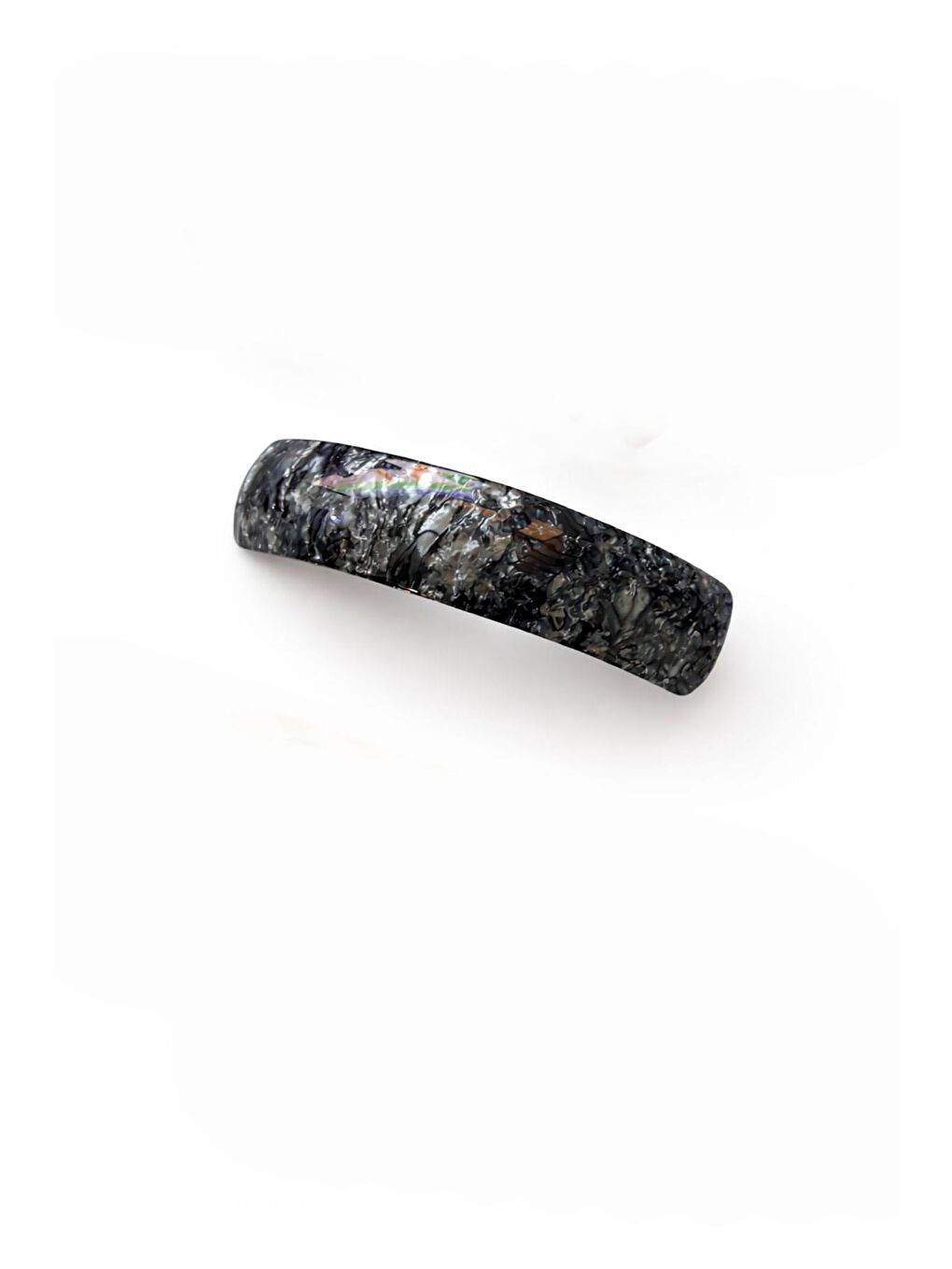 Antrasit Bombeli Sedef Desenli Kemik Otomatik Saç Tokası-1