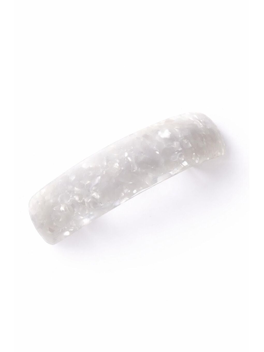 Beyaz Bombeli Sedef Desenli Kemik Otomatik Saç Tokası