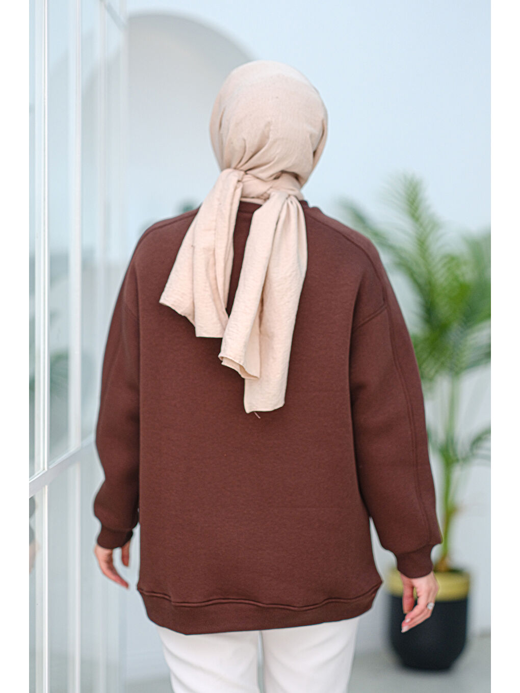 Locco Moda Cep Detay Oversize Tunik Kahverengi - 3