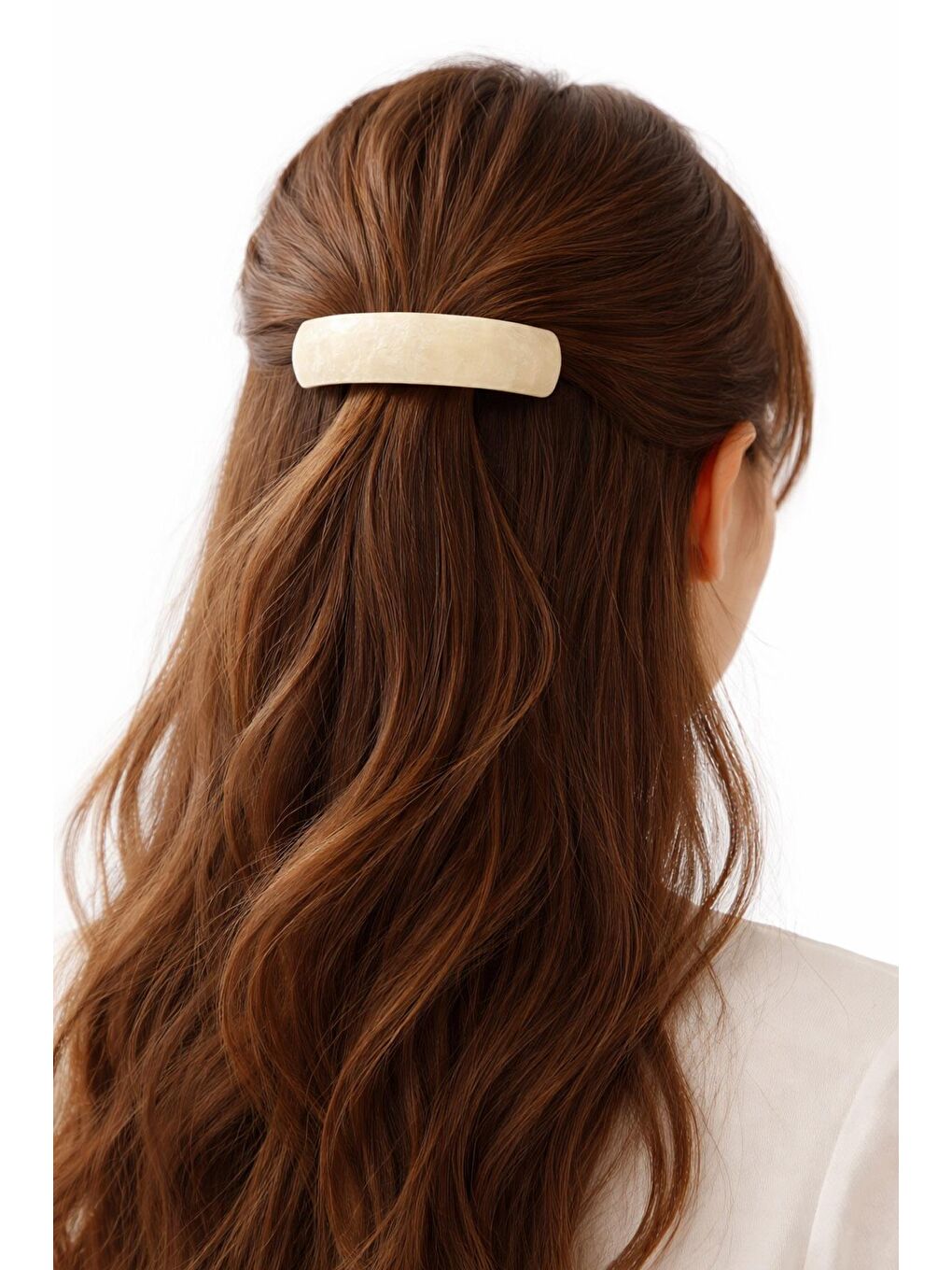 Karışık Bombeli Sedef Desenli Kemik Otomatik Saç Tokası 3 Adet-2