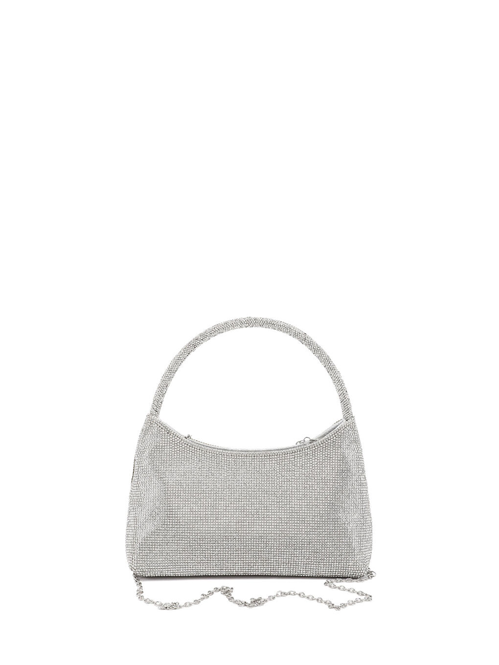 Gri Kadın GÜMÜŞ-GRİ Uzun Zincirli El Ve Omuz Askılı Abiye Çanta