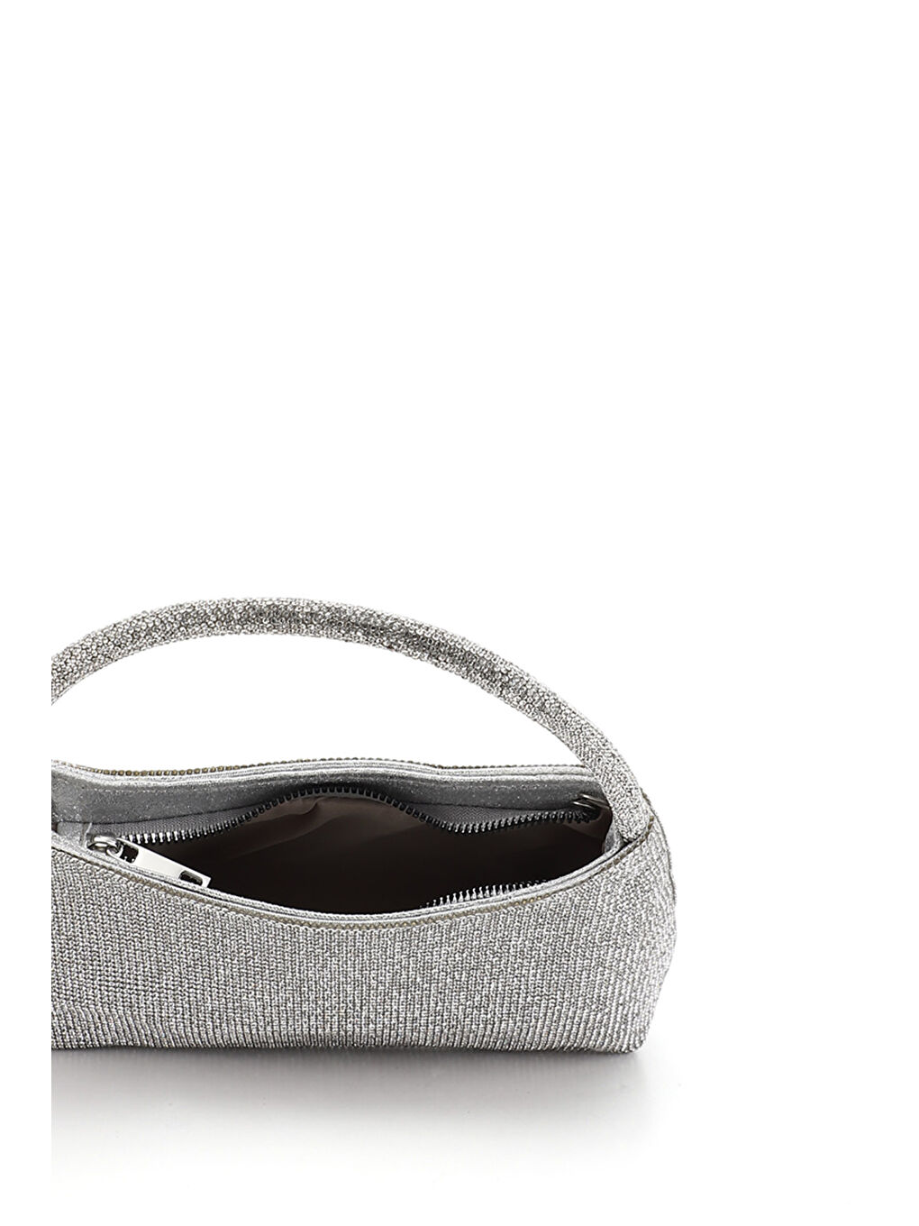 Gri Kadın GÜMÜŞ-GRİ Uzun Zincirli El Ve Omuz Askılı Abiye Çanta-4