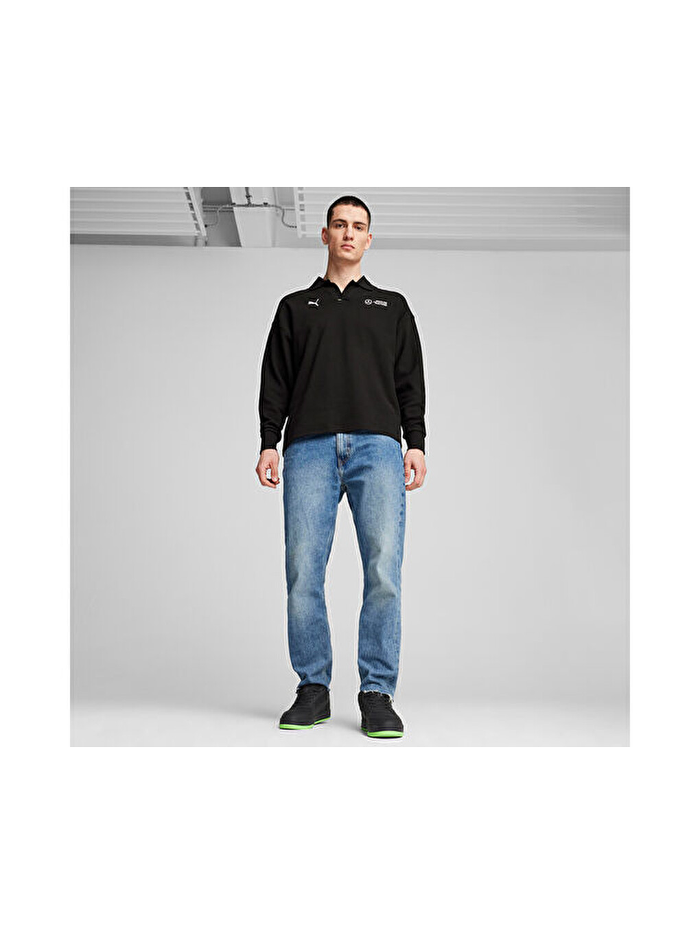 Mapf1 Longsleeve Polo Erkek Günlük Uzun Kollu Polo Tişört 62733901 Siyah-6