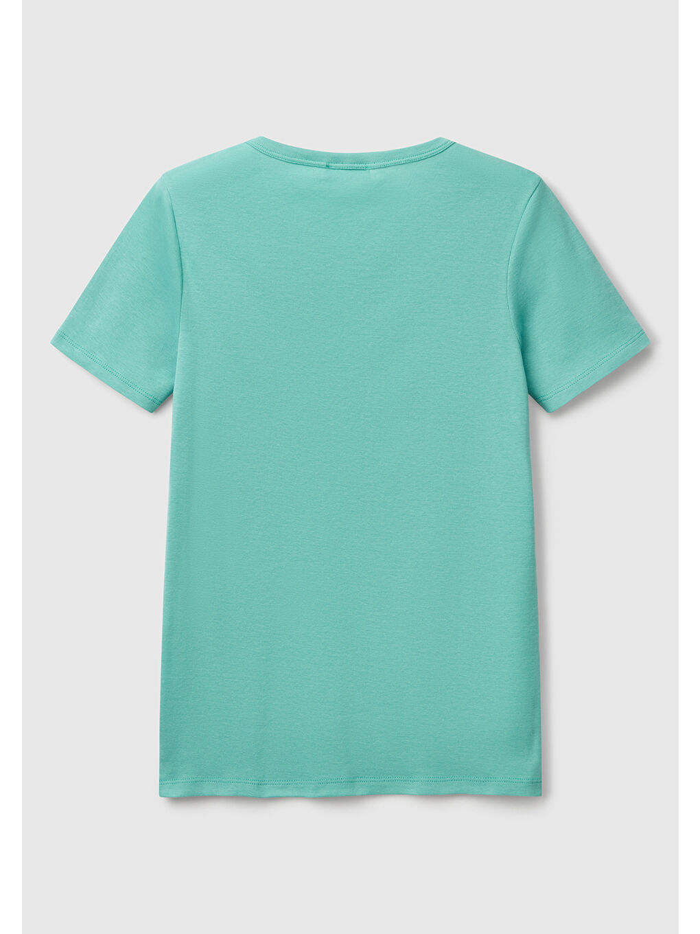 Mavi Kadın %100 Pamuk Benetton Yazılı Basic Tişört-3