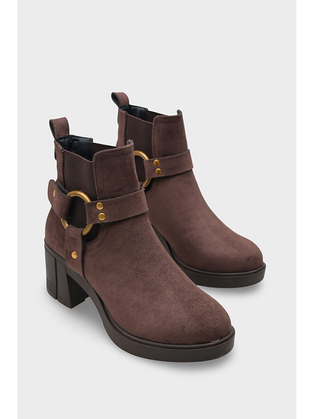 Kahverengi Nannie Metal Tokalı Kadın Bot-1