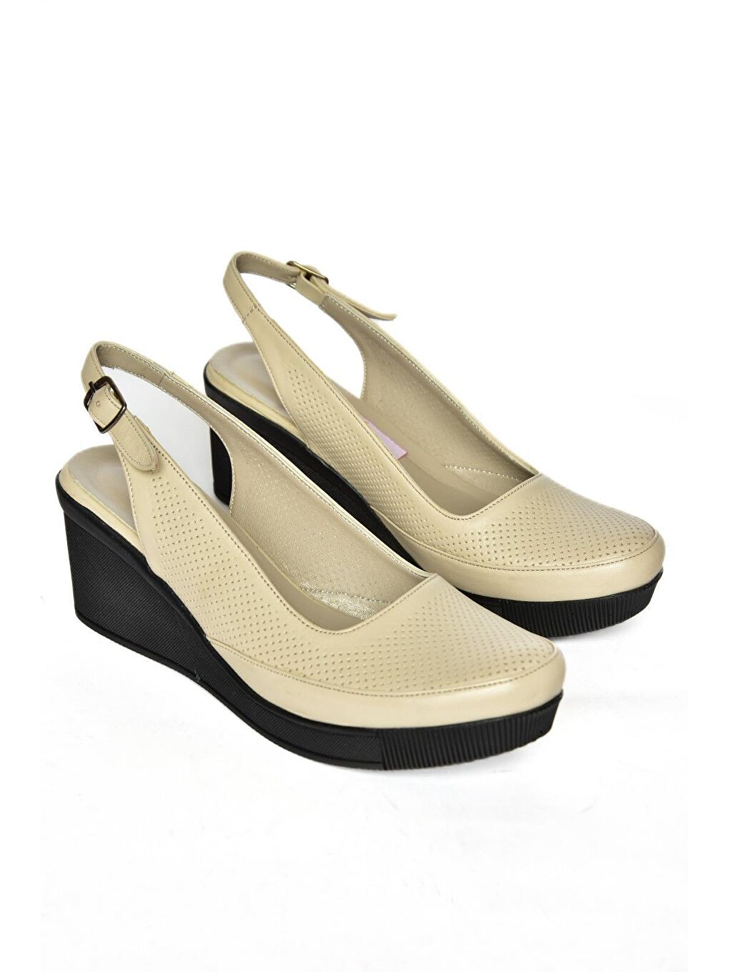 S9080572 Bej Kadın Dolgu Topuklu Ayakkabı-1