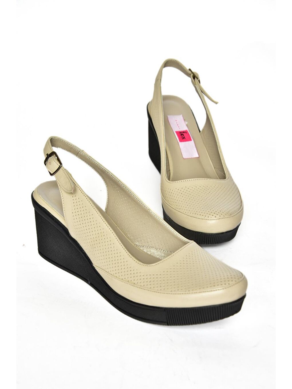 S9080572 Bej Kadın Dolgu Topuklu Ayakkabı-3