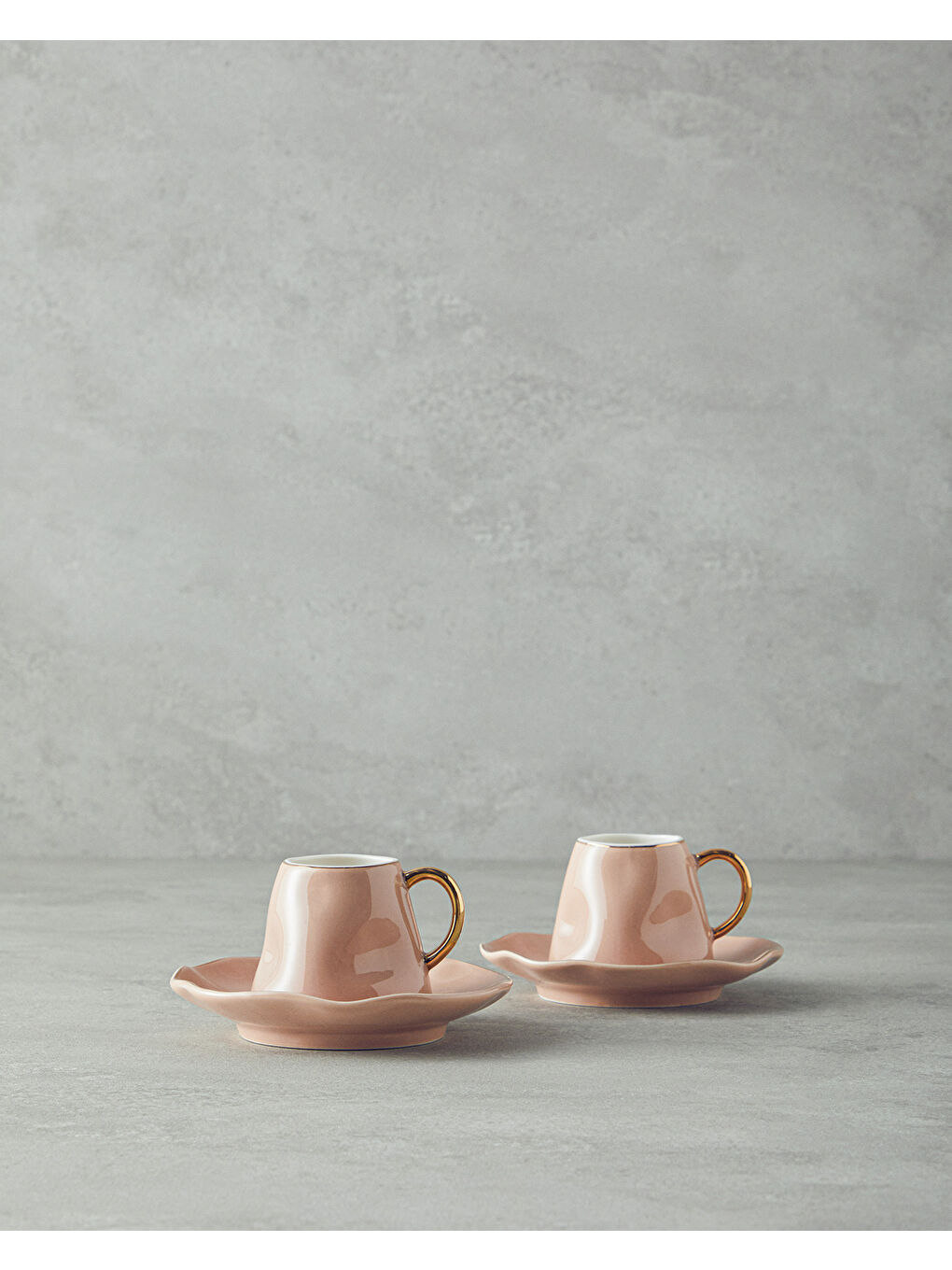 Pembe Felix New Bone China Kahve Fincan Takımı 4 Parça 2 Kişilik Pudra