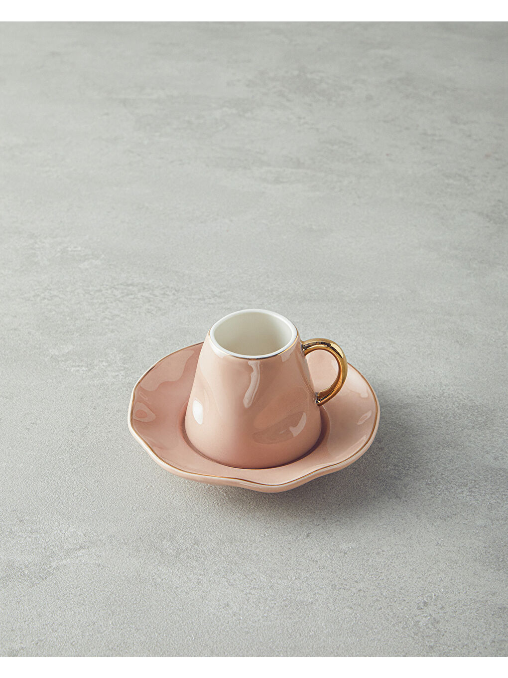 Pembe Felix New Bone China Kahve Fincan Takımı 4 Parça 2 Kişilik Pudra-2