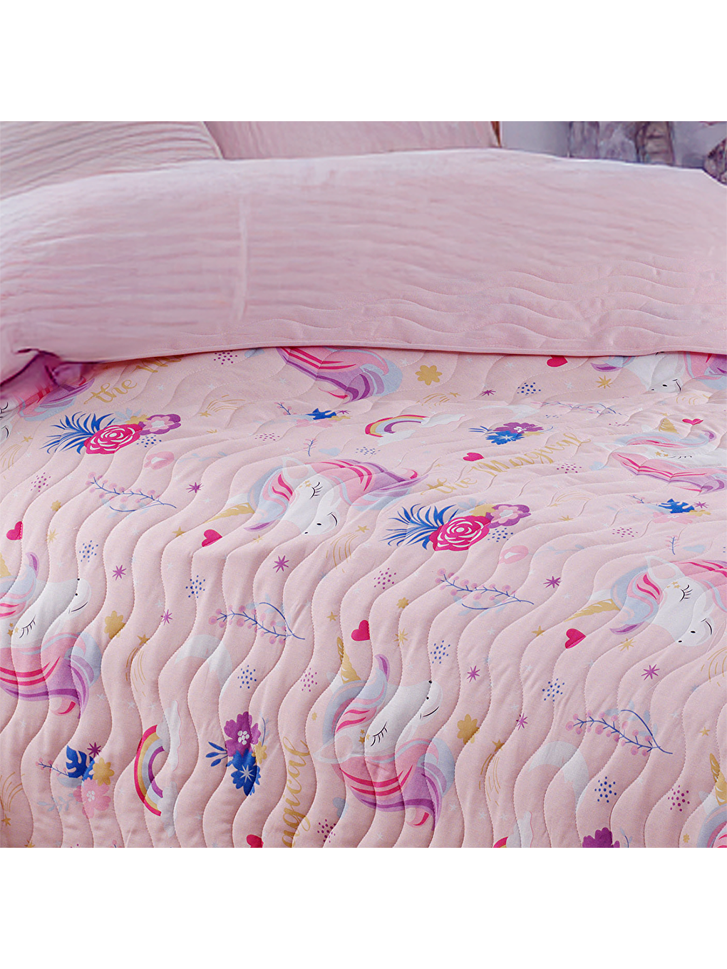 Çok Amaçlı Örtü Tek Kişilik MagicAl Pembe-2