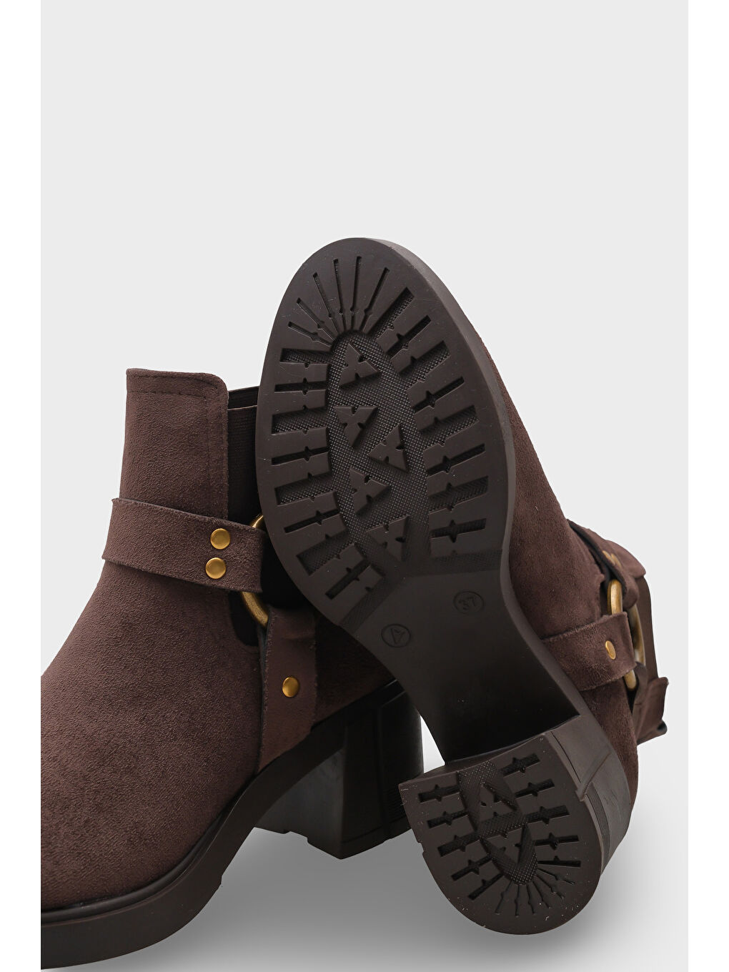 Kahverengi Nannie Metal Tokalı Kadın Bot-3