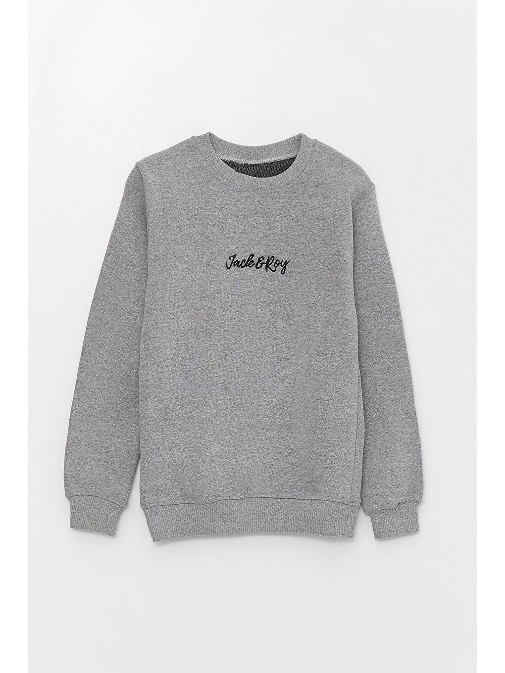 JackandRoy Gri Baskılı Mevsimlik Erkek Bebek Sweatshirt