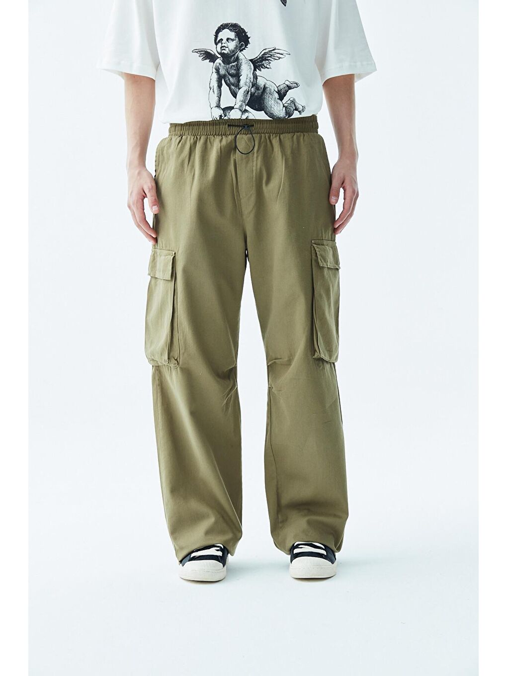 Oversize Kargo Pantolon - Taş Haki