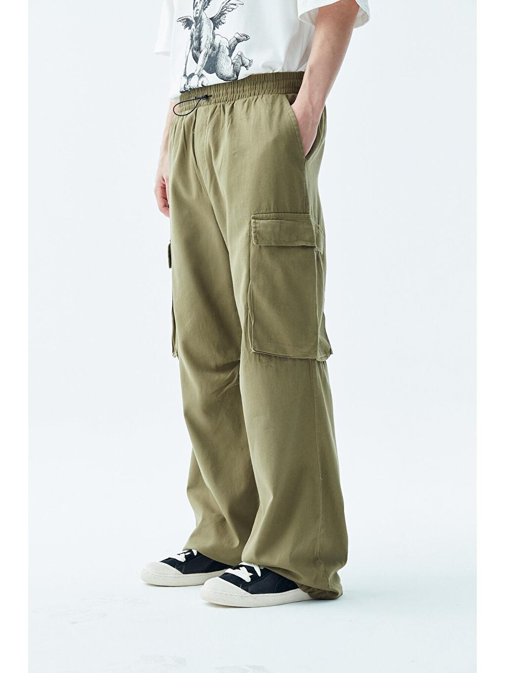 Oversize Kargo Pantolon - Taş Haki-1