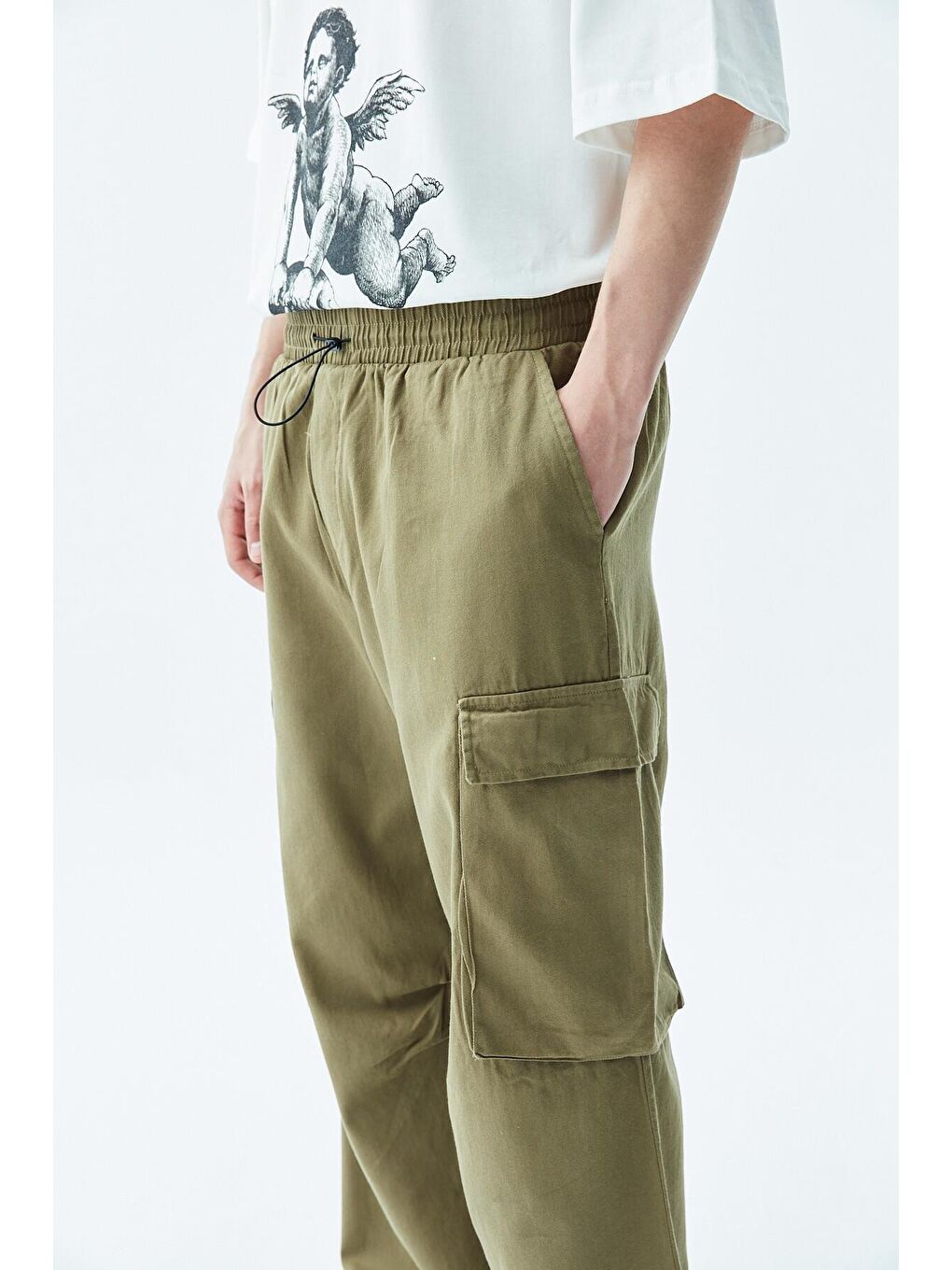 Oversize Kargo Pantolon - Taş Haki-7