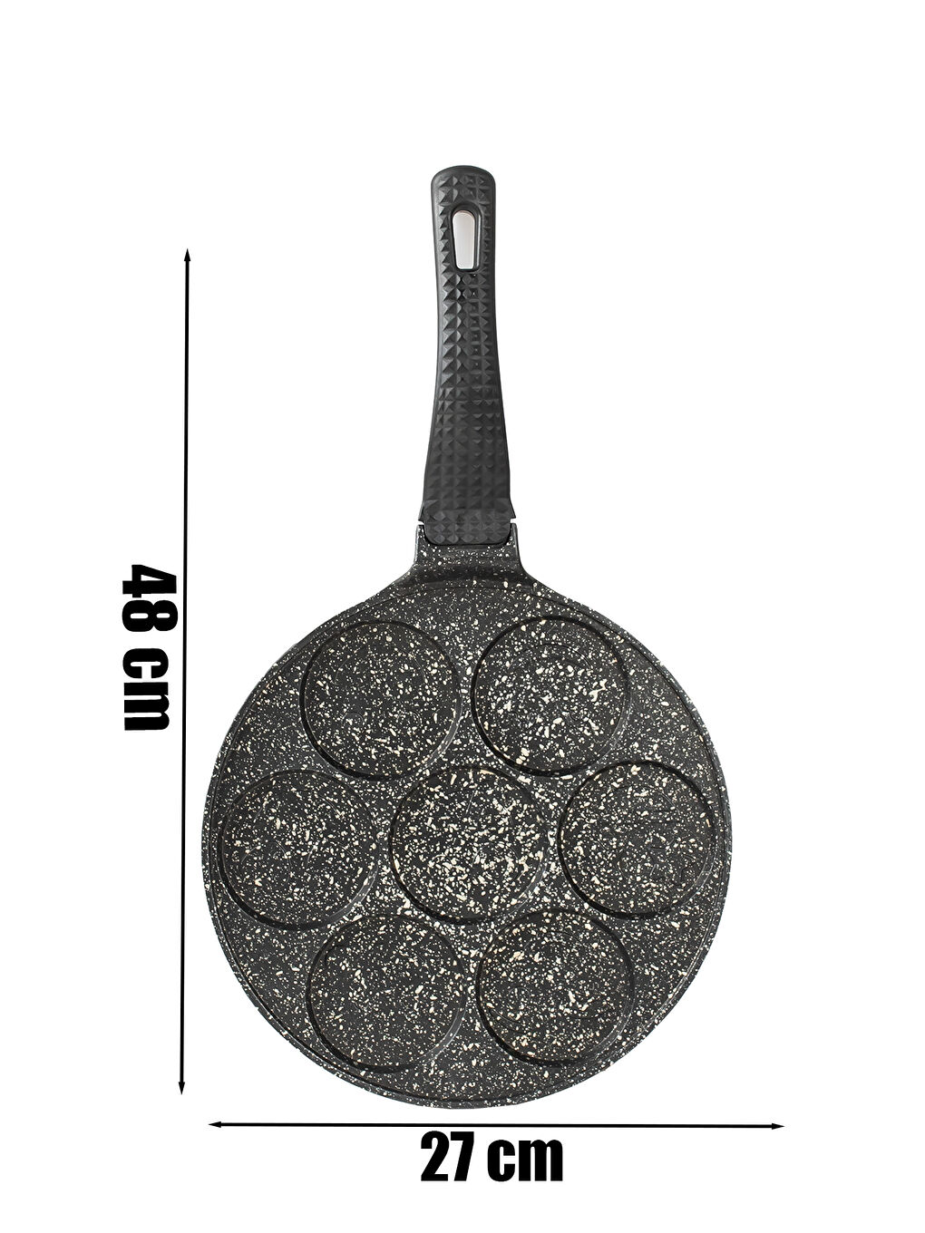 Granit Pankek Emoji Smile Döküm Tava Bakalit Kulp 26 Cm - Siyah-3