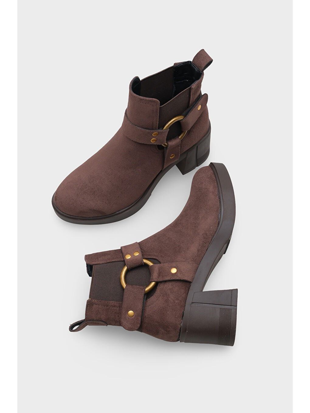 Kahverengi Nannie Metal Tokalı Kadın Bot-4