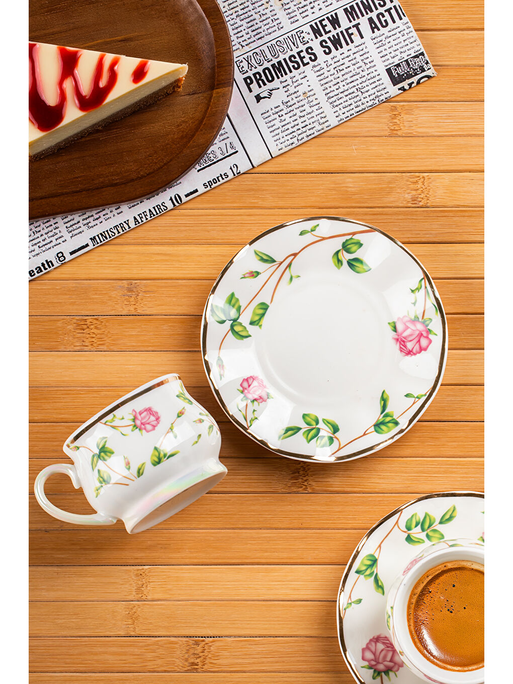 Beyaz Nautilus Altın Yaldızlı Porselen 6 Kişilik Fincan Seti 12 Parça Türk Kahvesi Fincanı Takımı-100ml-2