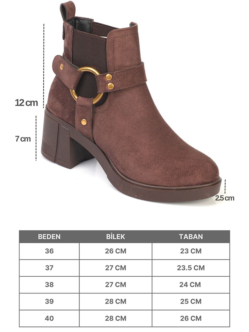 Kahverengi Nannie Metal Tokalı Kadın Bot-6