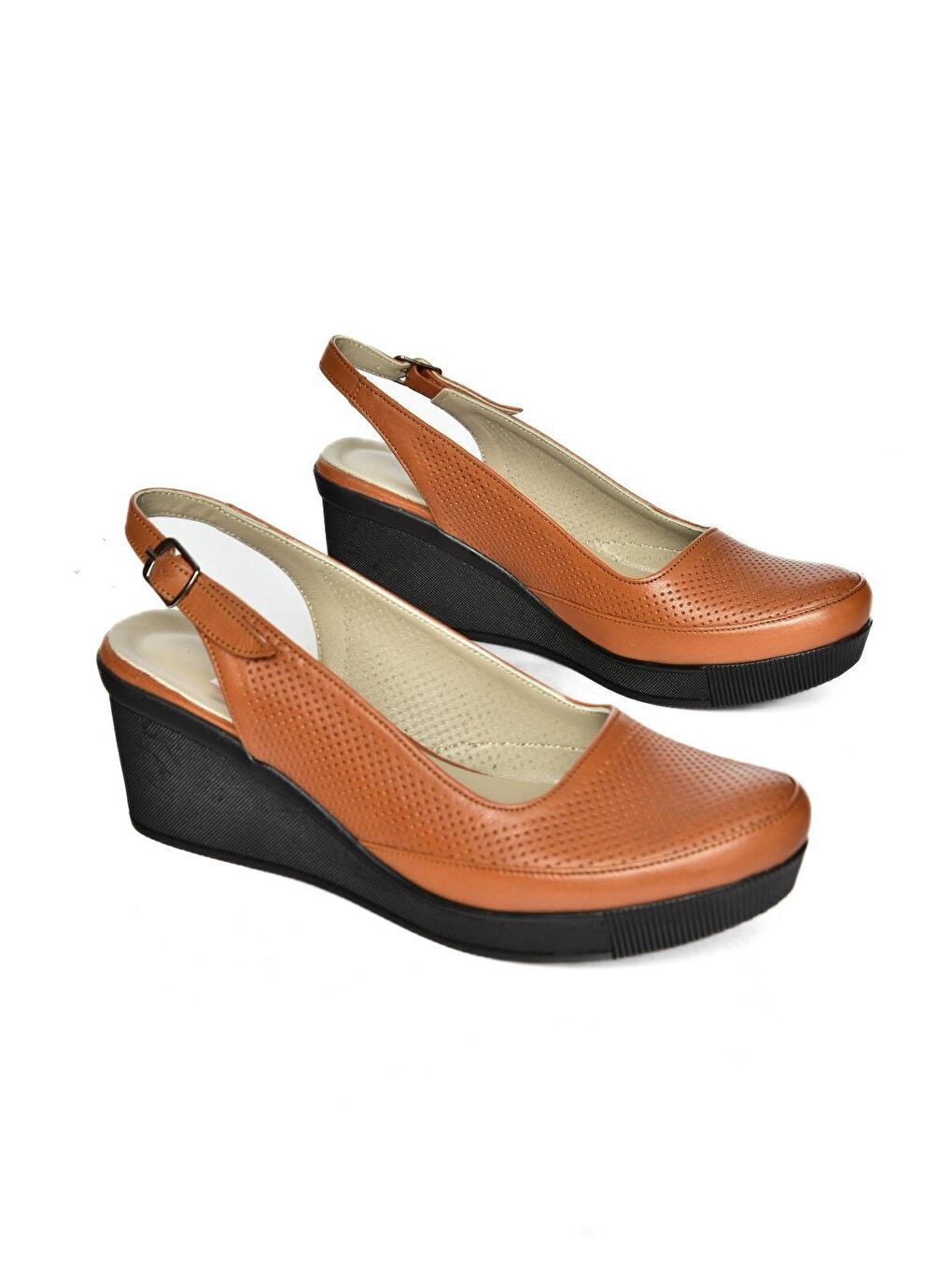 Kahverengi S9080572 Taba Kadın Dolgu Topuklu Ayakkabı-1