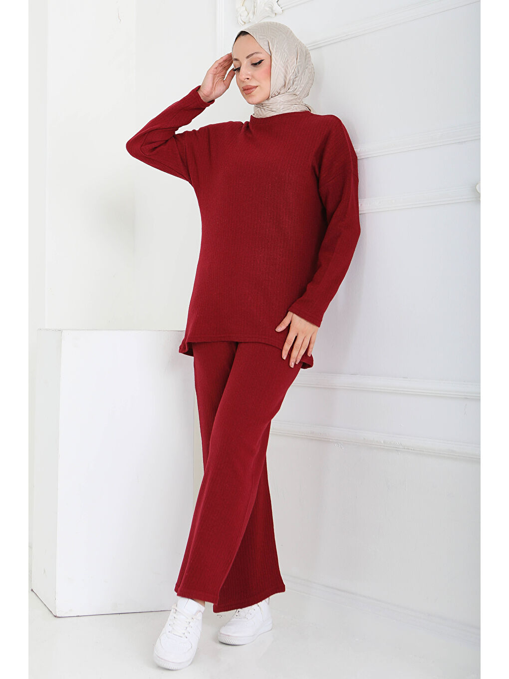 İnterlok Kaşkorse İkili Takım Bordo - 27837-BORDO