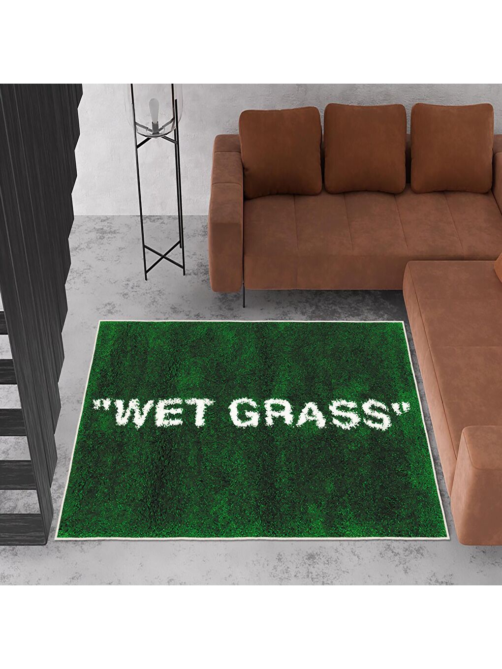 Yeşil Dekoratif Özel Tasarım Yıkanabilir, Modern Halı 60x100