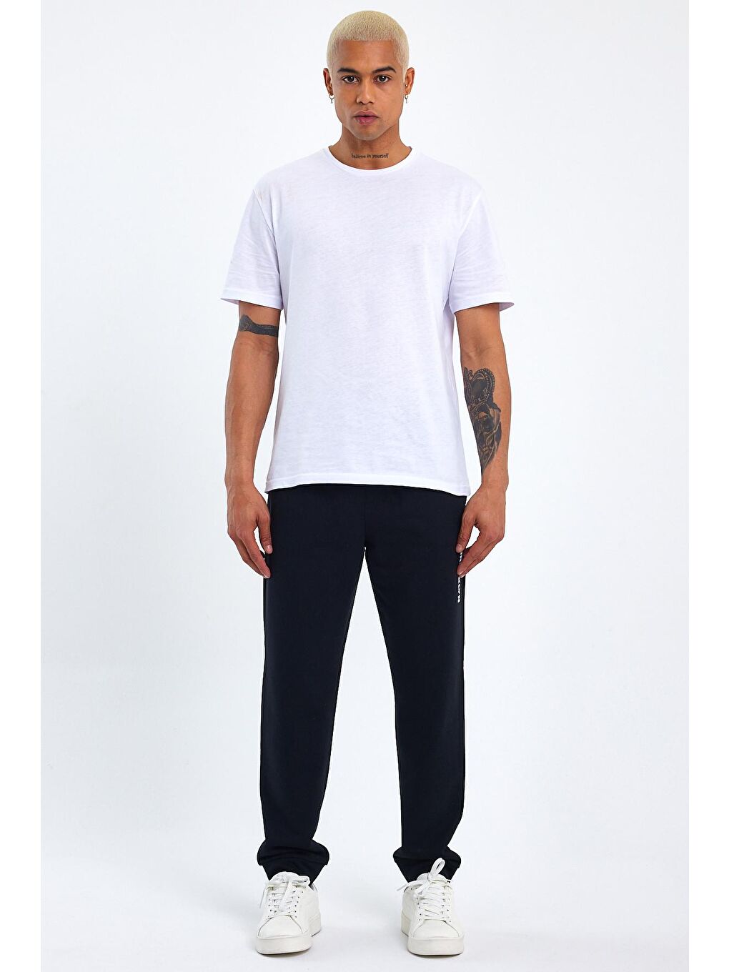 Siyah Erkek Regular/Normal Kesim Lastik Belli Brooklyn Şehir Baskılı Eşofman Altı 24EA203