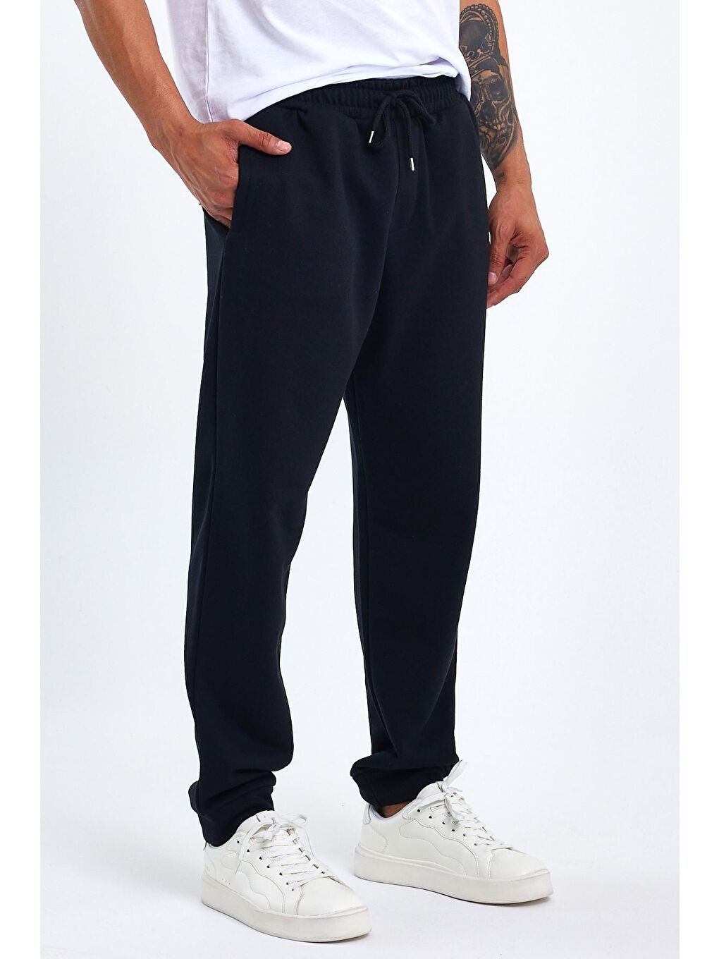 Siyah Erkek Regular/Normal Kesim Lastik Belli Brooklyn Şehir Baskılı Eşofman Altı 24EA203-3