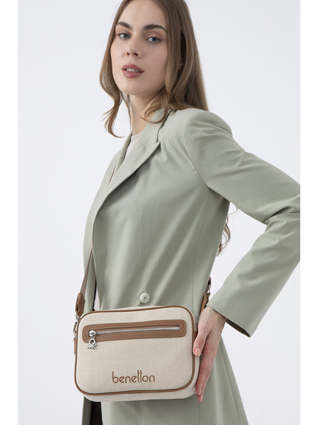 Kahverengi Kadin Çapraz Çanta Camel BNT1540-1