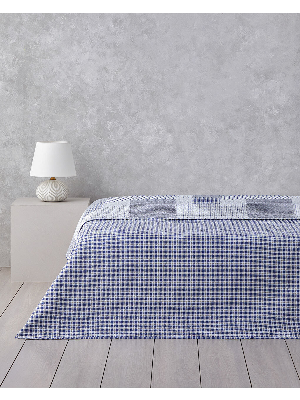 Urban Patchwork King Size Çok Amaçlı Örtü 240x220 cm Lacivert-1