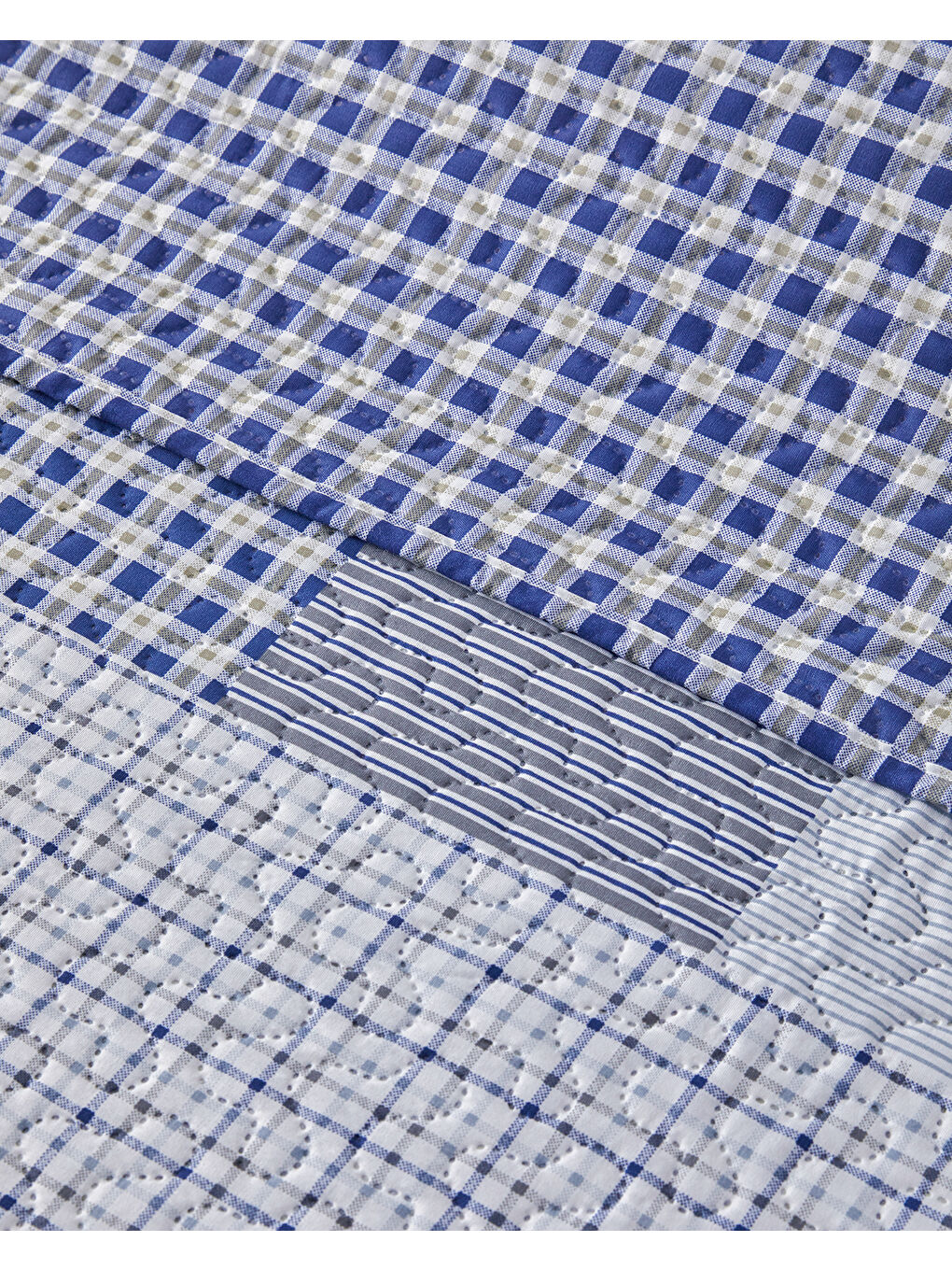 Urban Patchwork King Size Çok Amaçlı Örtü 240x220 cm Lacivert-3