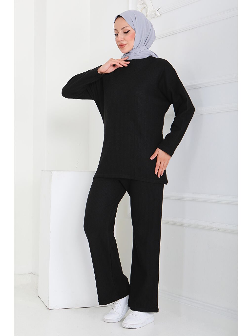 İnterlok Kaşkorse İkili Takım Siyah - 27837-SIYAH