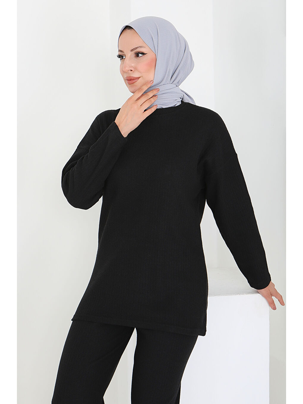 İnterlok Kaşkorse İkili Takım Siyah - 27837-SIYAH-1