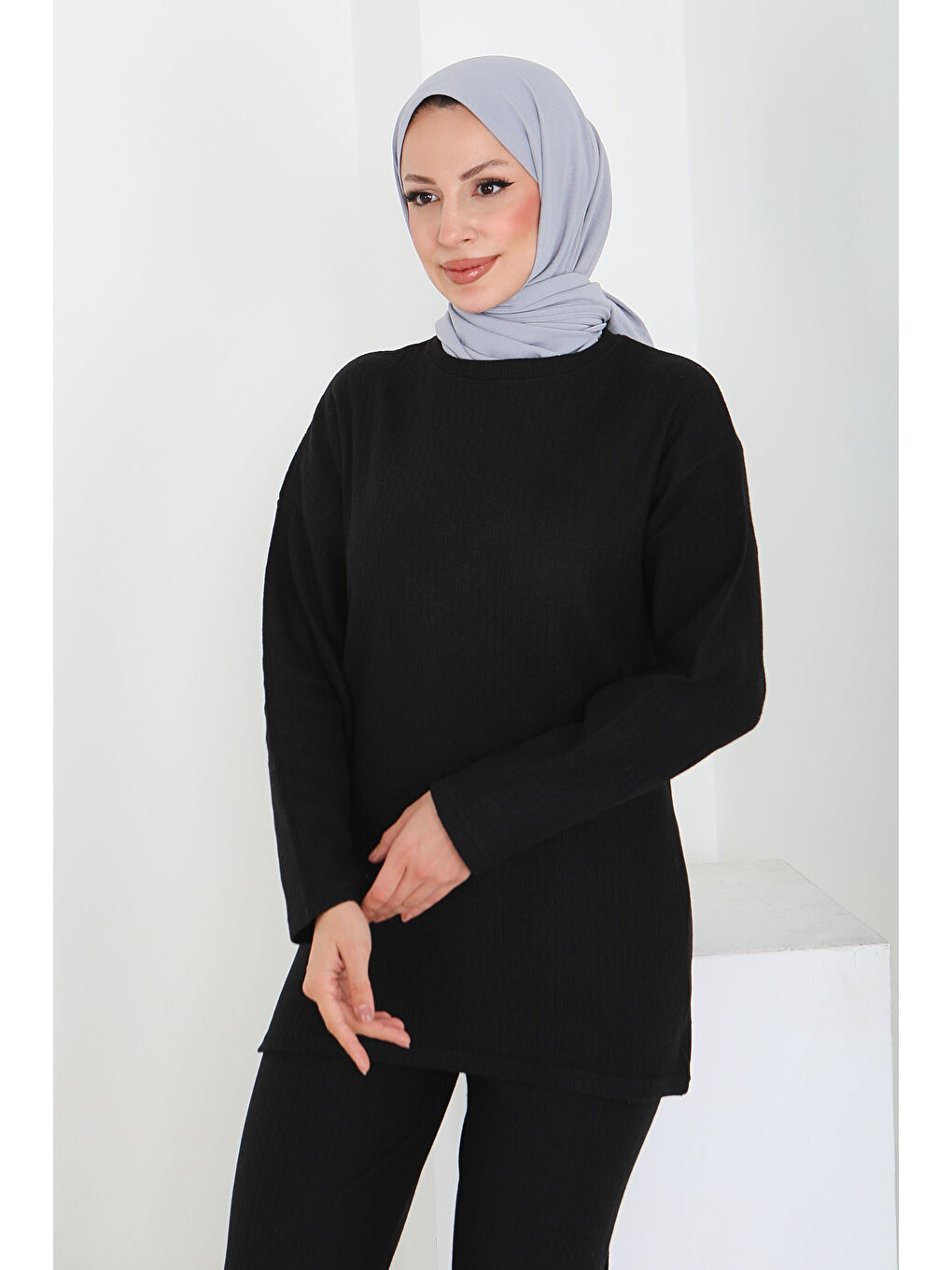 İnterlok Kaşkorse İkili Takım Siyah - 27837-SIYAH-3