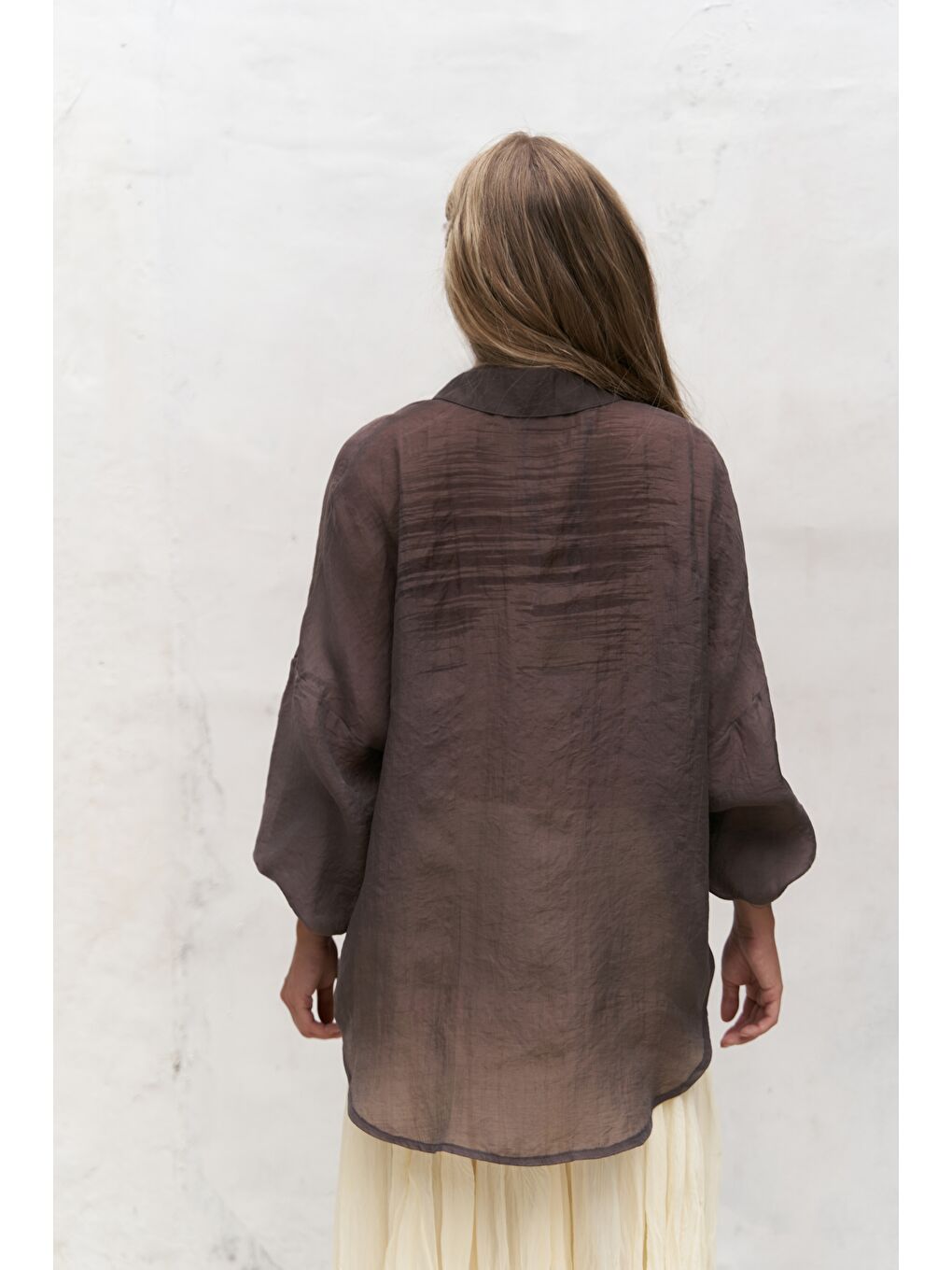 Kahverengi Lyra Oversize Kahve Gömlek-3