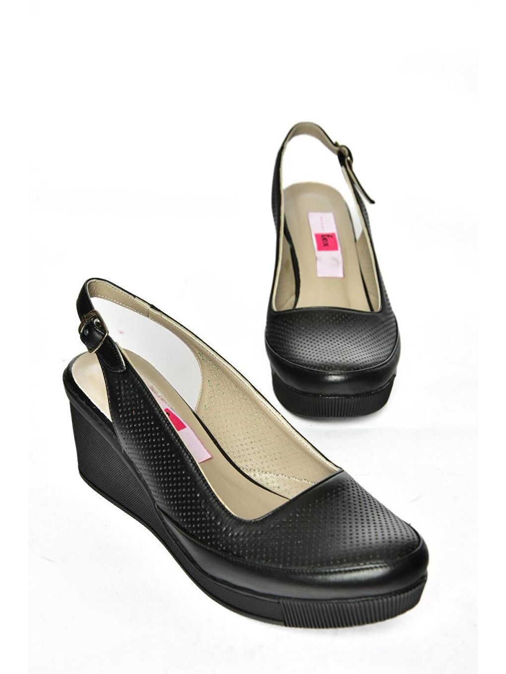 S9080572 Siyah Kadın Dolgu Topuklu Ayakkabı-3