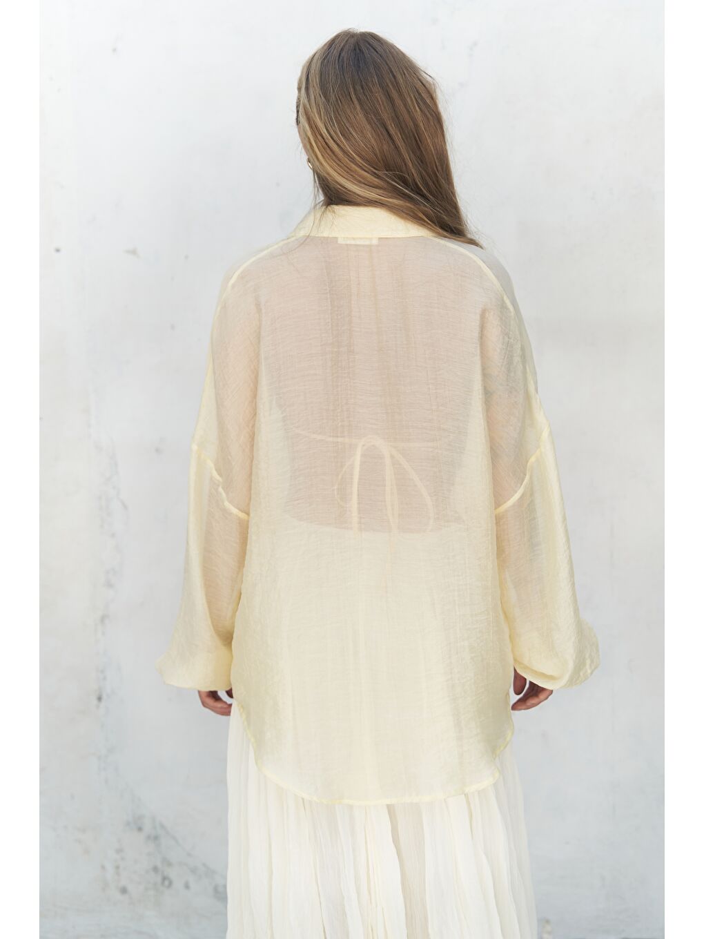 Lyra Oversize Sarı Gömlek-4