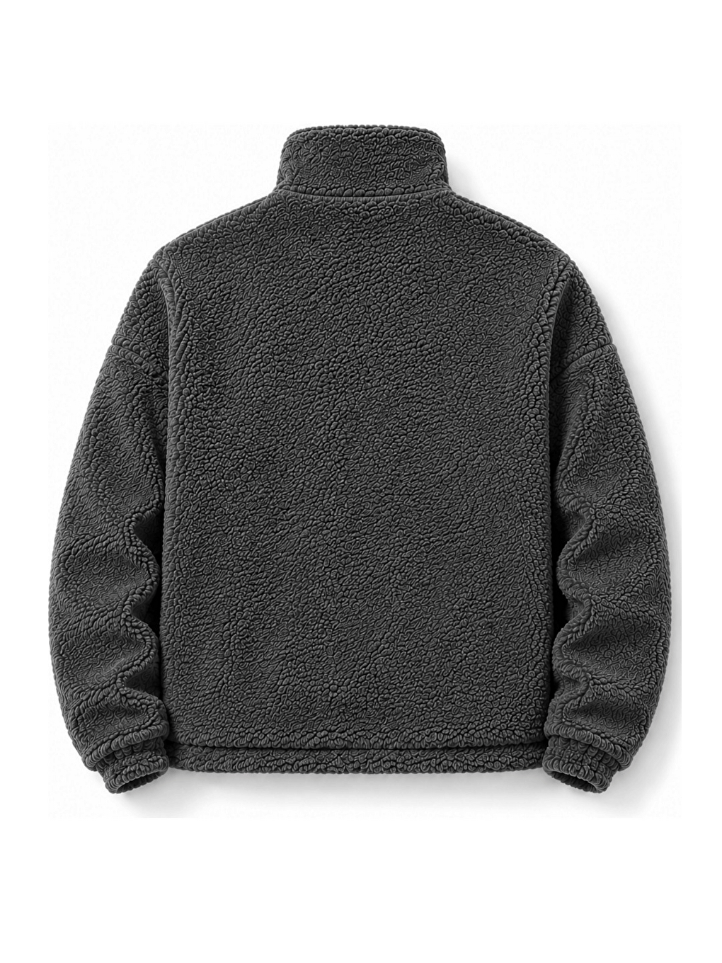 Gri Oversize Pelüş Erkek İçi Polarlı Tam Fermuarlı Sherpa Sonbahar Kış Kadın Polar Sweatshirt Oversıze-p-1