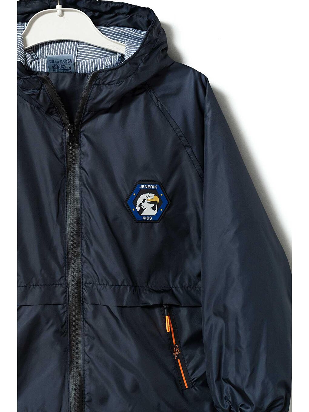 Lacivert Erkek Çocuk Kapüşonlu Yağmurluk 3 -12 Yaş-3