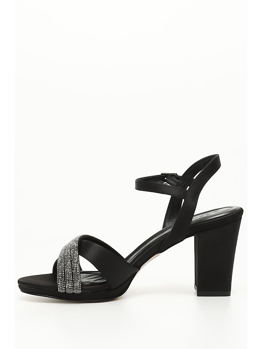 Siyah SİYAH  Kalın Ökçeli Platformlu Bantlı Kadın Topuklu Ayakkabı 37013-2