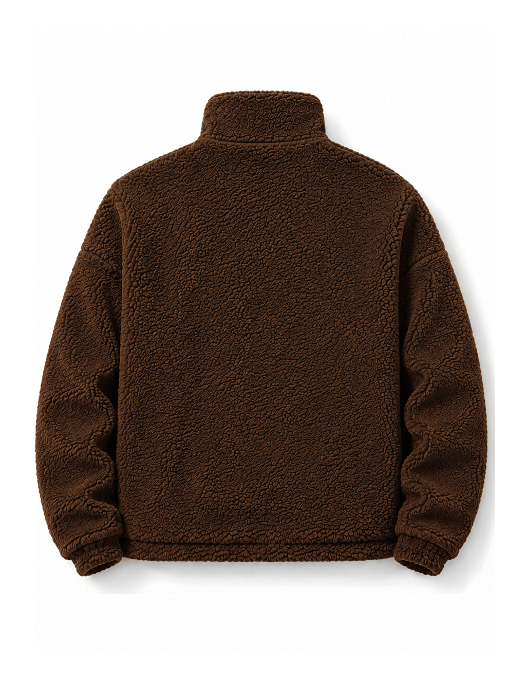 Kahverengi Oversize Pelüş Erkek İçi Polarlı Tam Fermuarlı Sherpa Sonbahar Kış Kadın Polar Sweatshirt Oversıze-p-1
