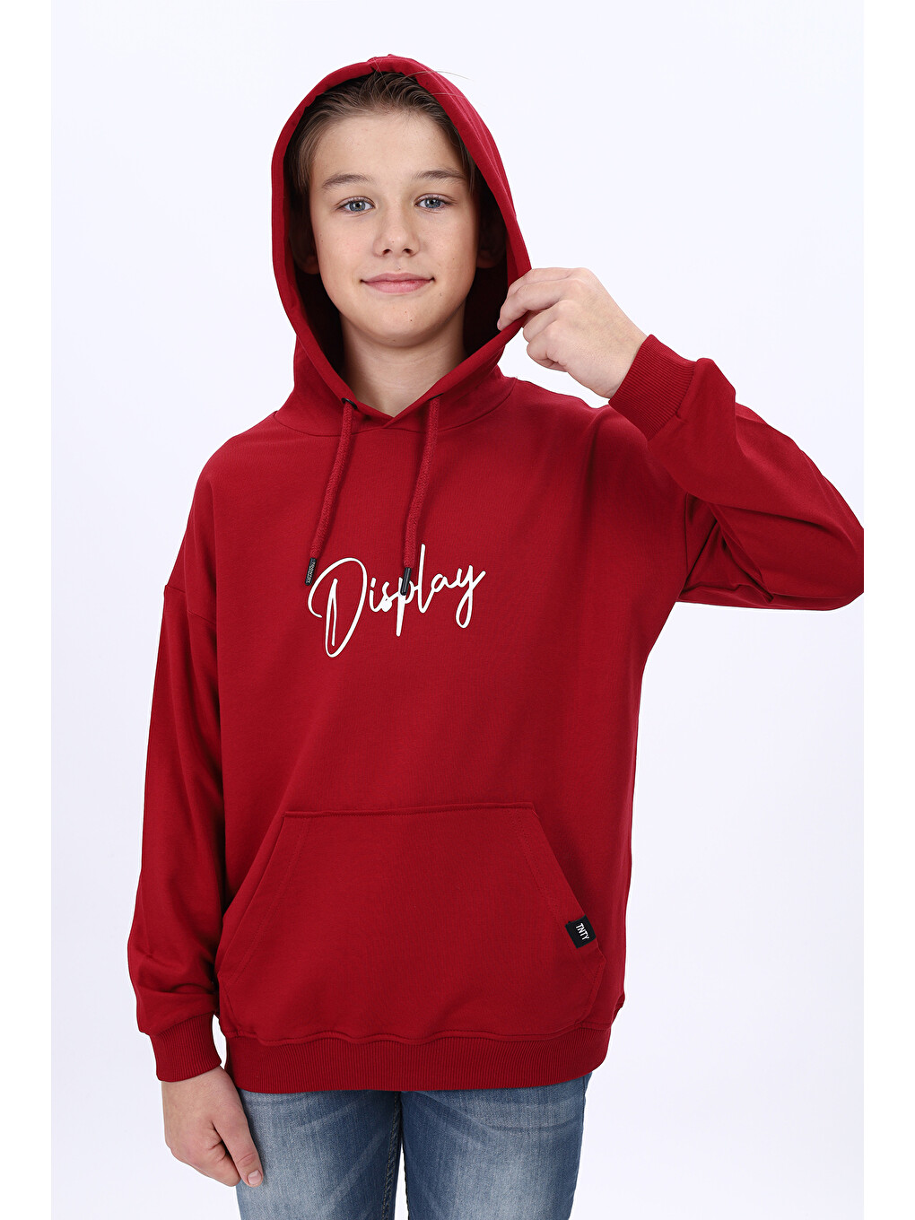 Bordo Erkek Çocuk Baskılı Sweatshirt