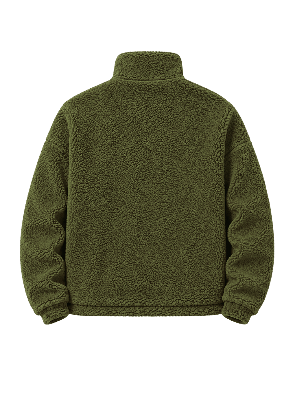 Haki Oversize Pelüş Erkek İçi Polarlı Tam Fermuarlı Sherpa Sonbahar Kış Kadın Polar Sweatshirt Oversıze-p-1