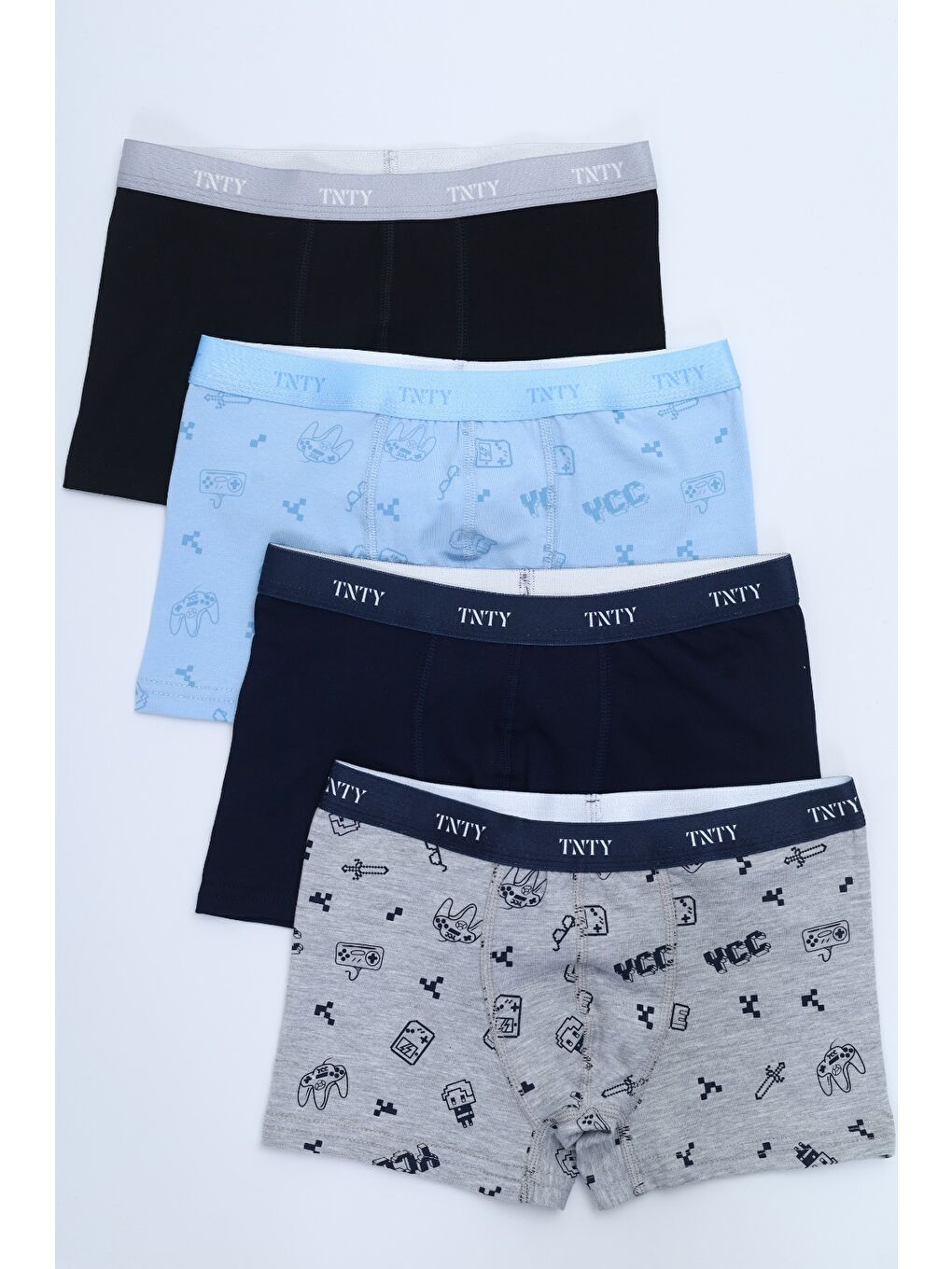 Ekru Erkek Çocuk Çok Desenli 4lü Paket Boxer