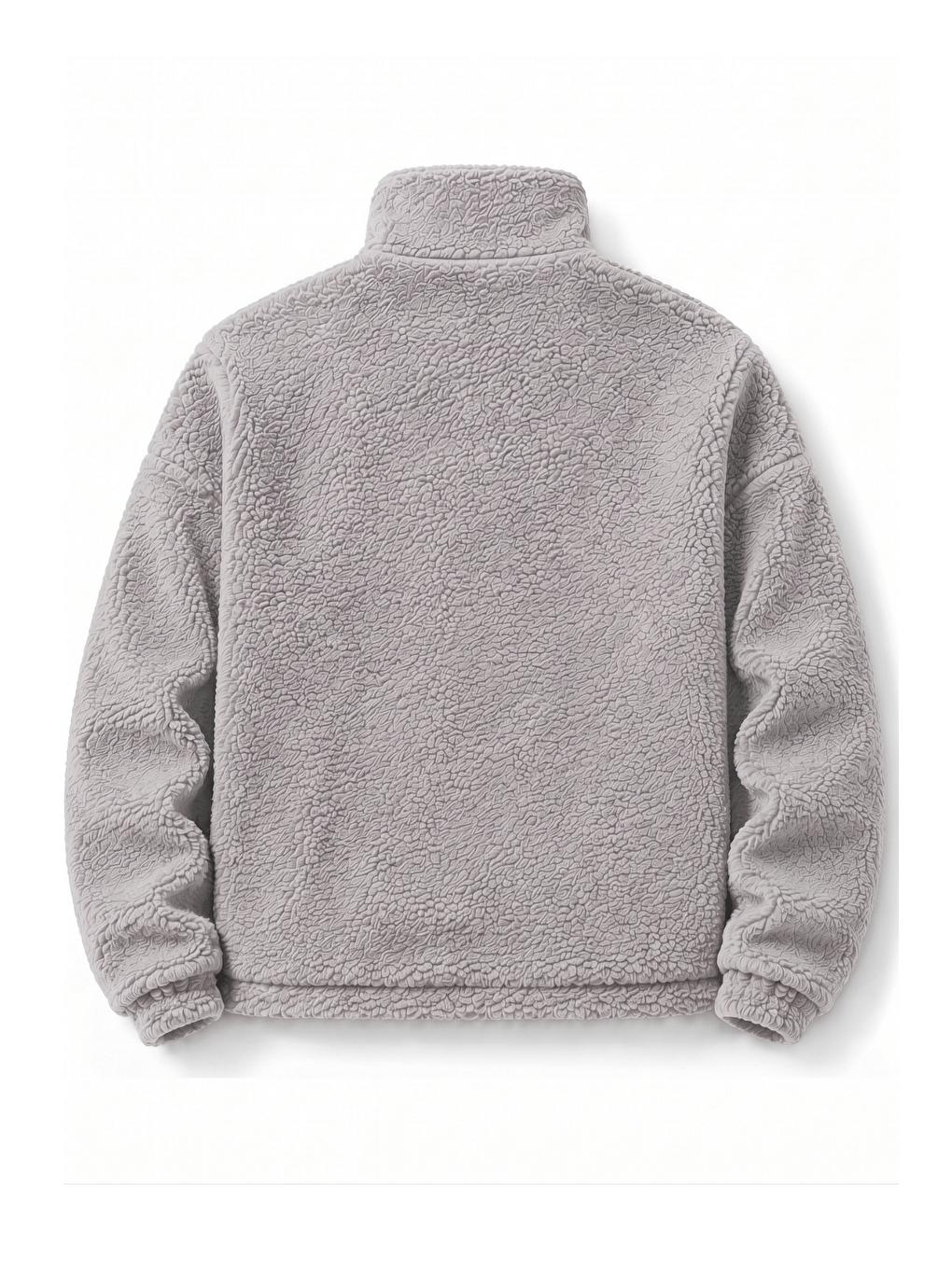 Gri Oversize Pelüş Erkek İçi Polarlı Tam Fermuarlı Sherpa Sonbahar Kış Kadın Polar Sweatshirt Oversıze-p-1