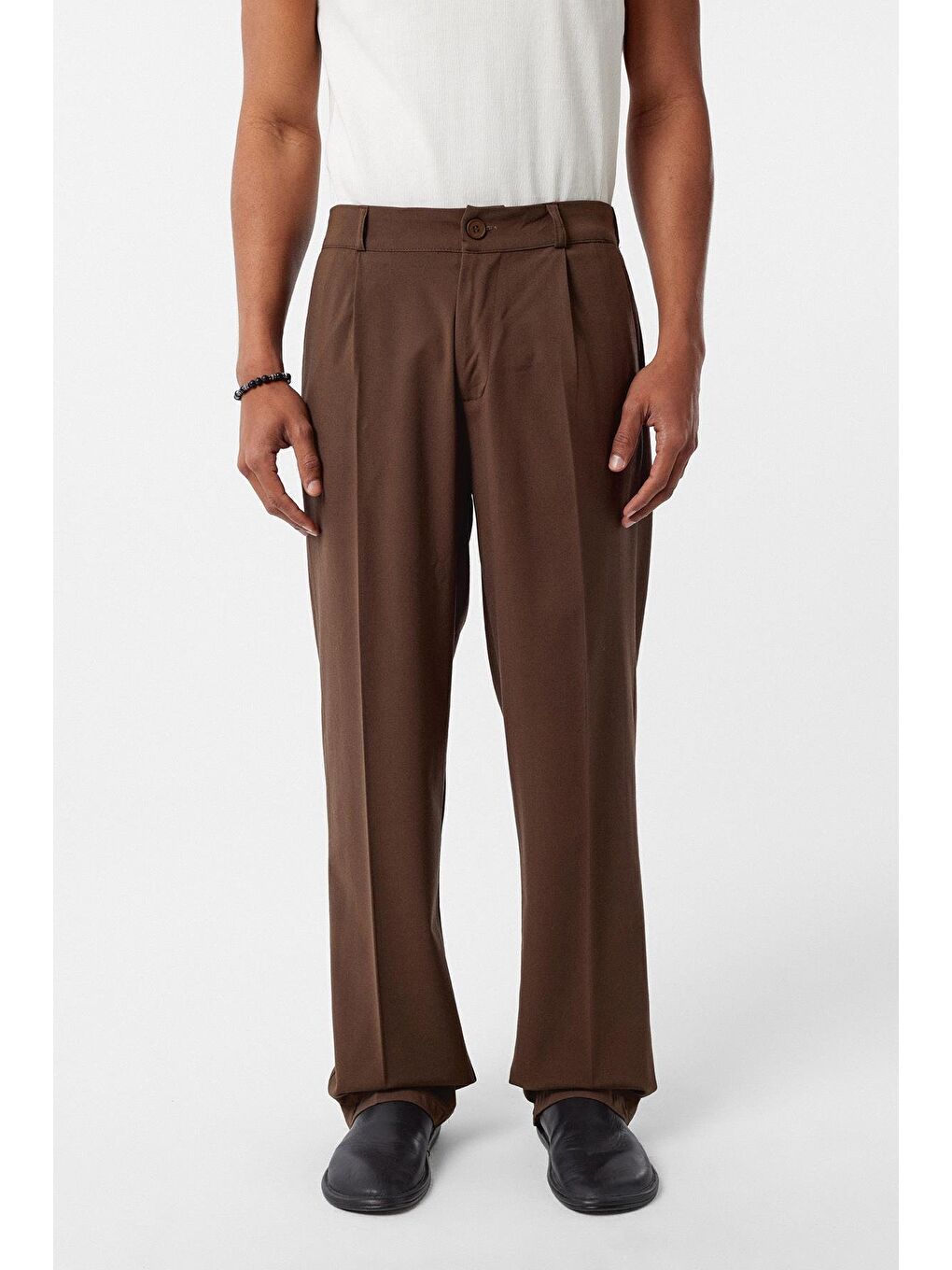 Kahverengi Rahat Kalıp Kruvaze Takım Elbise Açık Kahve-6