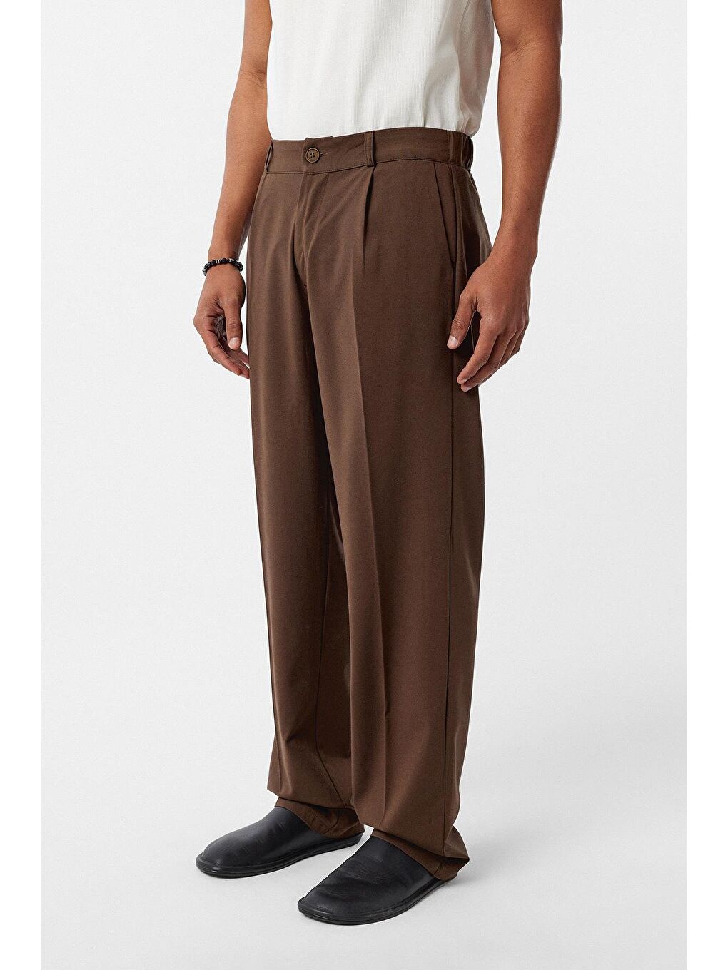 Kahverengi Rahat Kalıp Kruvaze Takım Elbise Açık Kahve-7