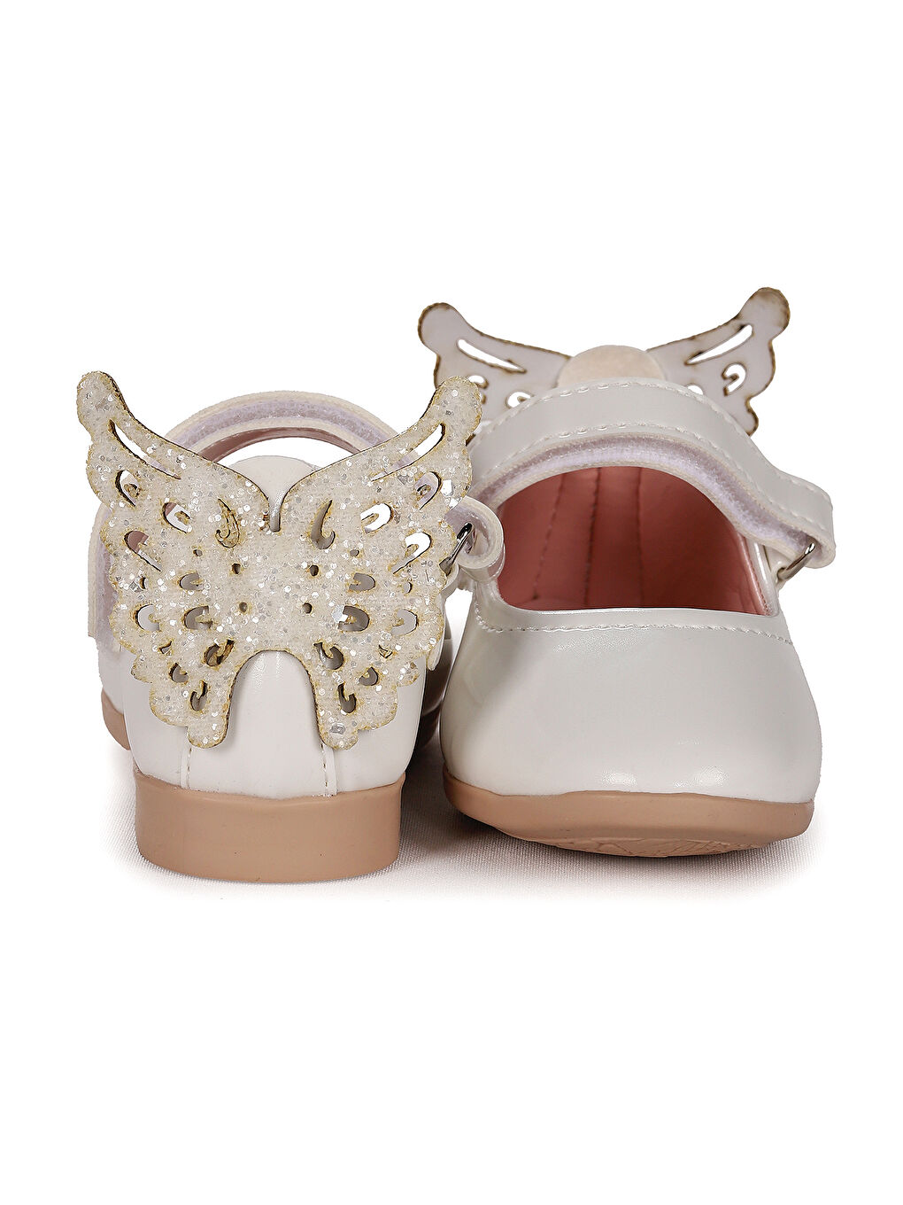Beyaz Friga Ayna Kelebek Cırtlı Kız Bebek Babet Ayakkabı-3