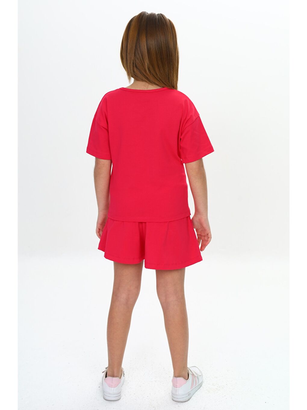 Fuşya Kız Çocuk Ponny Baskılı Şortlu Takım-3