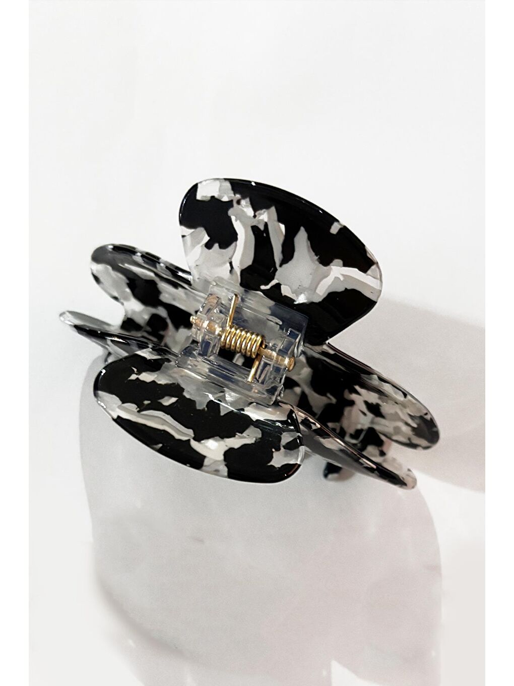 Gri Carolina Kaplumbağa Sırtı Lüks Asetat Mandal Toka-1